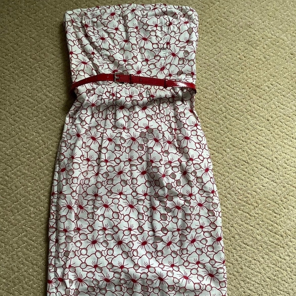 Lovely Red and White Strapless Dress
